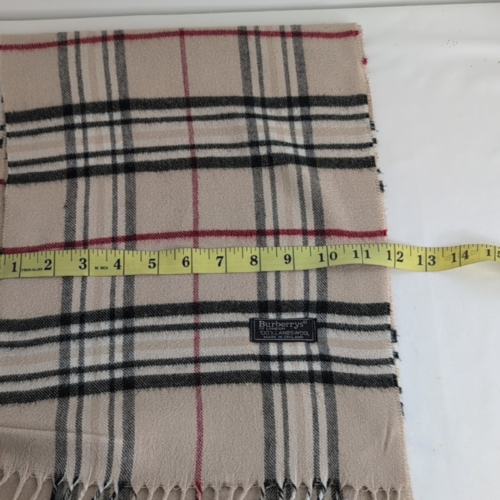 Vintage Burberry Classic Beige and Black Check Scarf - Picture 4 of 6